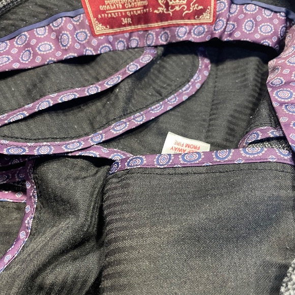 Next Mens 34R Formal Suit Dress Pants / Trousers Check Tapered Grey - Like New! - Picture 10 of 13